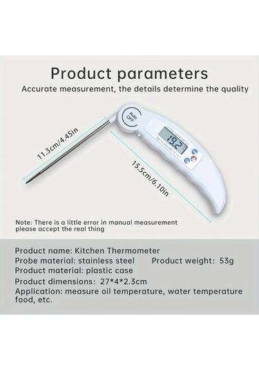 Fochsia Beyaz Hassas Et Suyu Yağ Ve Barbekü Pişirme Dijital Termometre