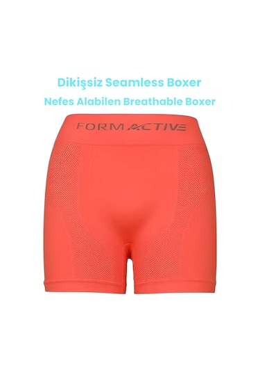 Uniquetrenders Erkek Dikişsiz/seamless Nefes Alabilen Boxer Neon Turuncu