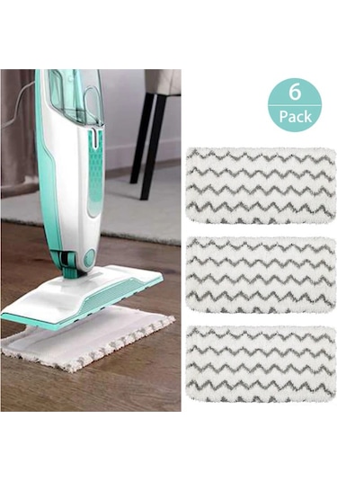 Hfambition Shark S1000/s1000a/s1000c/s1000wm/s1001c İçin Yıkama Yapılabilir Mikrofiber Buharlı Mop Yedek Pedleri 6 Adet - Yeniden Kullanılabilir, Su Emici, Germeden Koruyucu