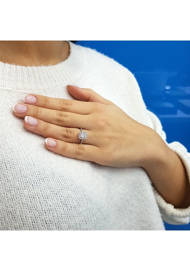 Lova 0,42 Karat Baget Ve Dört Köşe Pırlanta Yüzük - 1010348