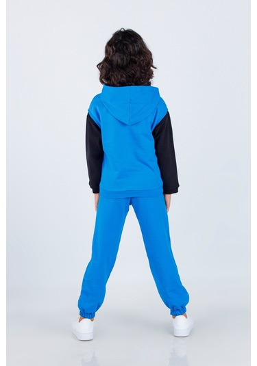 Erkek Çocuk Leader Baskılı Örme Basic Eşofman Takımı Mavi