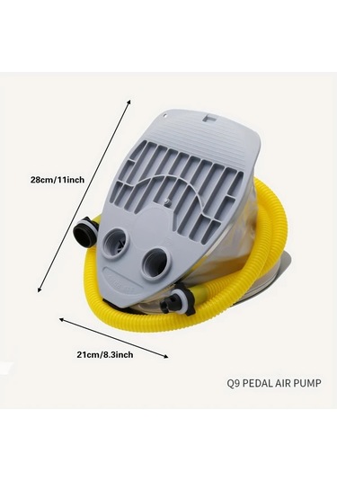 Honeybeeshop Q274.32 Cm Yüksek Basınçlı 7l 9l Ayak Pompası Şişme Tekneler İçin 3.6 Psı Dayanıklı Pvc Gri