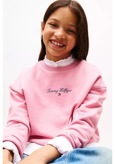 Kız Çocuk Regular Kalıp Nakış Logolu Sweatshirt - Pembe Mystic Pink