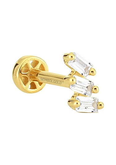 Altın Baget Tragus Piercing 14 Ayar Tria (536017553) Altın