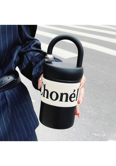 Xiaoxiangfeng Termos Bardak, Fransız Tarzı Kıdemli Kızın Kullanışlı Bardağı Wdxoj2 Beyaz - Siyah