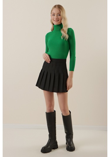 Bigdart 10311 Balıkçı Yaka Triko Kazak - D.yeşil 001