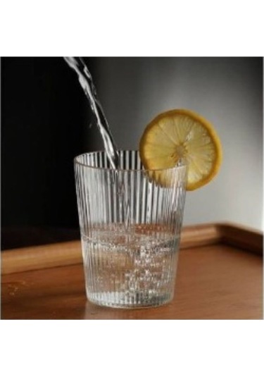 2 Adet Çizgili Origami Stil Bardak 250ml Kahve Ve Sunum Bardağı