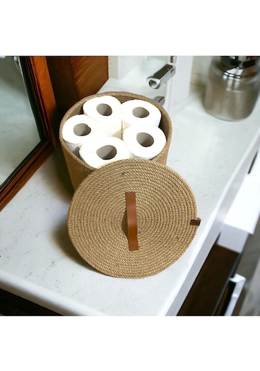 Hasır Sepet, Dekoratif Sepet, Çok Amaçlı Saklama Kutusu, Hasır Tuvalet Kağıdı Sepeti 001