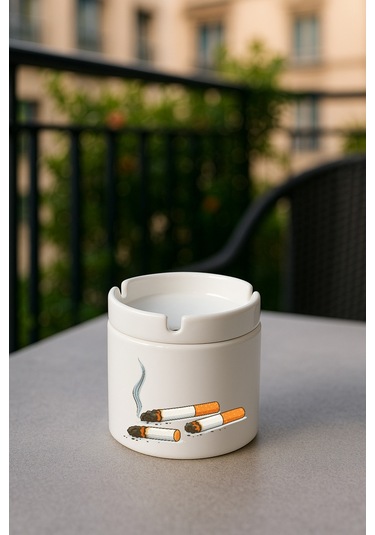 Porselen Baskılı Küllük - Duman