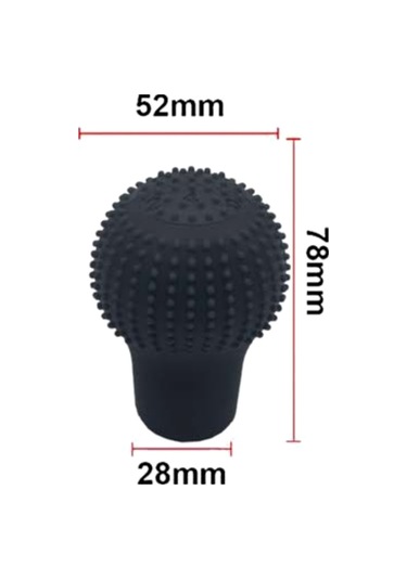 Silikonlu Masajlı Vites Topuzu Kılıfı Siyah Yuvarlak Br6219601