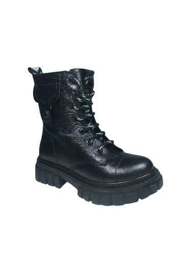 Turkuaz Filet Kız Çocuk Bot Siyah Clrd Rugan % 100 Deri Ortopedik Siyah