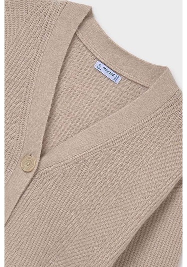 Kız Çocuk Triko Düğmeli Hırka Susam Susam