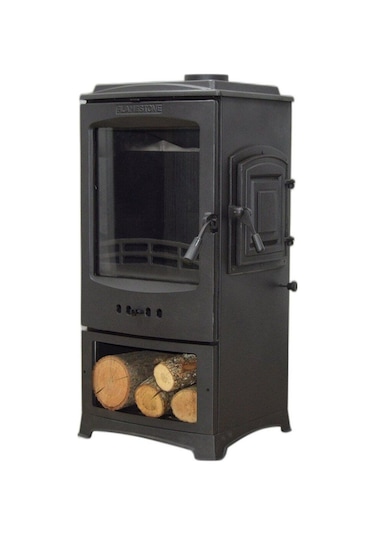 Lodi Style Tek Camlı Odun Hazneli Füme Döküm Soba