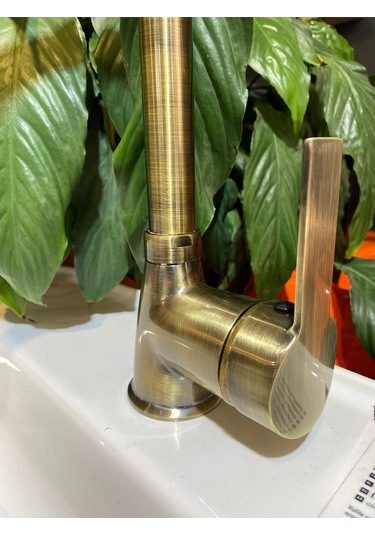 İsaoğlu Yapı Mat Gold Mutfak Musluğu Antik Gold Evye Bataryası Eskitme Özel Tasarım Armatür Gold