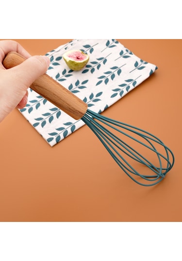 Yeşil 1 Adet Ahşap Saplı Yumurta Çırpıcı Silikon Mutfak Pişirme Araçları Is Dayanıklı Yumurta Karıştırıcı Yumurta Çırpıcı 56465820