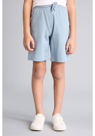 Defacto Regular Fıt Sweatshirt Kumaşı Şort Erkek Çocuk B5867A825SM Mavi