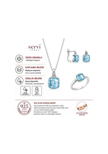 Servi 925 Ayar Gümüş Pomelita Set-224