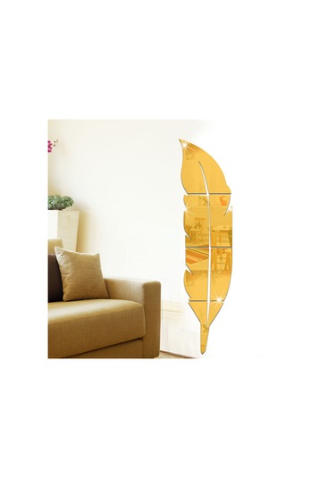 Geeksen Büyük Boy Altın Renkli Plastik Duvar Stickerı - Koruyucu Filmi Kaldırınca Parlak Ayna Efekti Altın