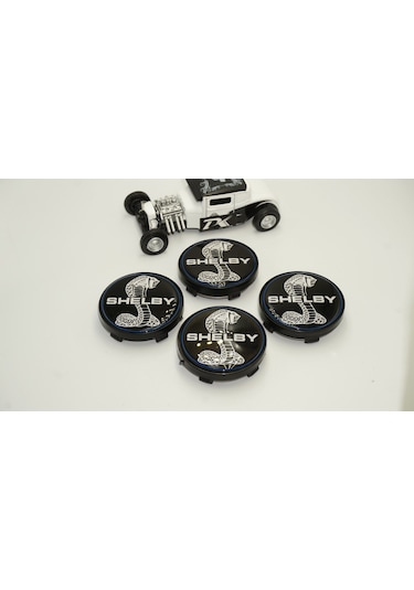 Ford Mustang Shelby Kobra Logo Jant Göbeği Kapak Seti 60mm