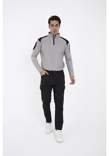 Camp Scoutland Camp593 Outdoor Softshell Su Ve Rüzgara Dayanıklı içi Polarlı Kışlık Erkek Siyah Taktik Pantolon Siyah