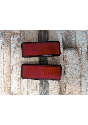Motosiklet Uyumlu Reflektör Kırmızı Dikdörtgen 3.5cm X 9cm