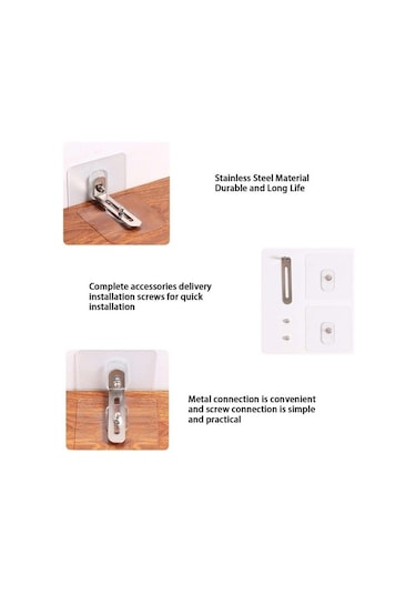 Brokoli Home 4 Adet Kendinden Yapışkanlı Dolap Raf Mobilya Sabitleme Aparatı Diğer