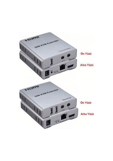 Hdmı 60m Kvm Extender + Audio Alıcı Verici 1080p Cat6 Hdmı Uzatıcı