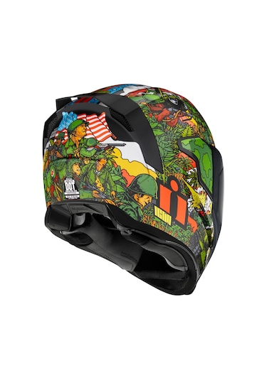 Icon Airflite Gp23 Kapalı Motosiklet Kaskı Siyah Yeşil Turuncu