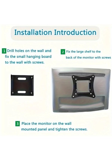 Meridiangoods 14-26 İnç Led Lcd Ekranlar İçin 100x100 Mm Vesa 30 Kg Demir Tv Askı Sistemi Siyah