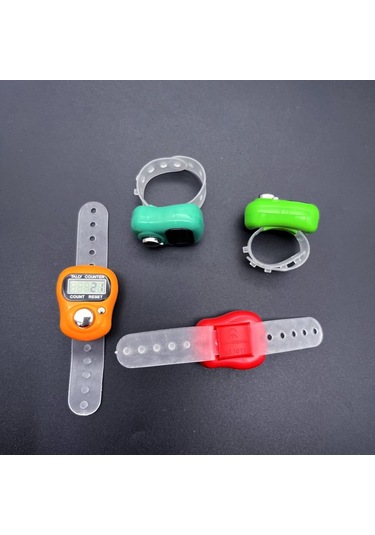 Ximistore9 4'lü Mini Dijital Parmak Sayacı Seti - Lcd Ekranlı, Sıfırlama Tuşlu, 5 Basamaklı, Çeşitli Renkler Yeşil-mavi-turuncu-pembe Diğer