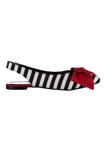 Fox Shoes Siyah/beyaz/kırmızı Kadın Babet D726774404 Siyah