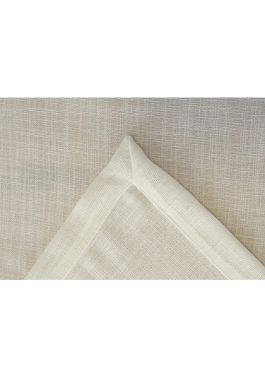 Doğal Keten Görünümlü Köşe Kıvırma Masa Örtüsü Krem Renk-2465 - Krem