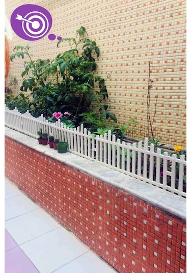 Dekoratif Bahçe Çiti Plastik Çit Peyzaj Koruma Panel Çit 1 Adet 59 Cm Beyaz
