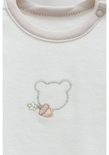 Caramell Hello Forest İkili Uzun Kol Çıtçıtlı Body Gri