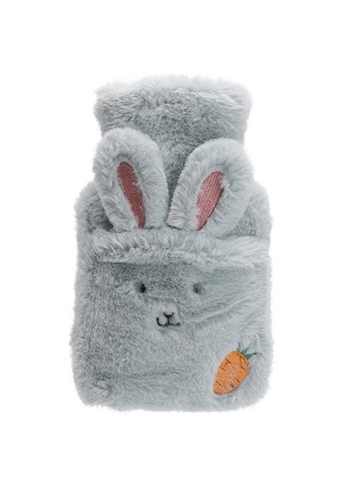 Peluş Sıcak Su Torbası Karikatür Tavşan Yıkama Sıcak Su Şişesi Yeşil