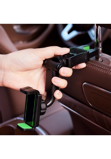 Yifomall Siyah-gri Araç İçin Yüksek Dayanıklı Kol Saçaklı Telefon Tutucu, Kolay Kullanıma Uygun, Evrensel Navigasyon Sabitleyici Siyah