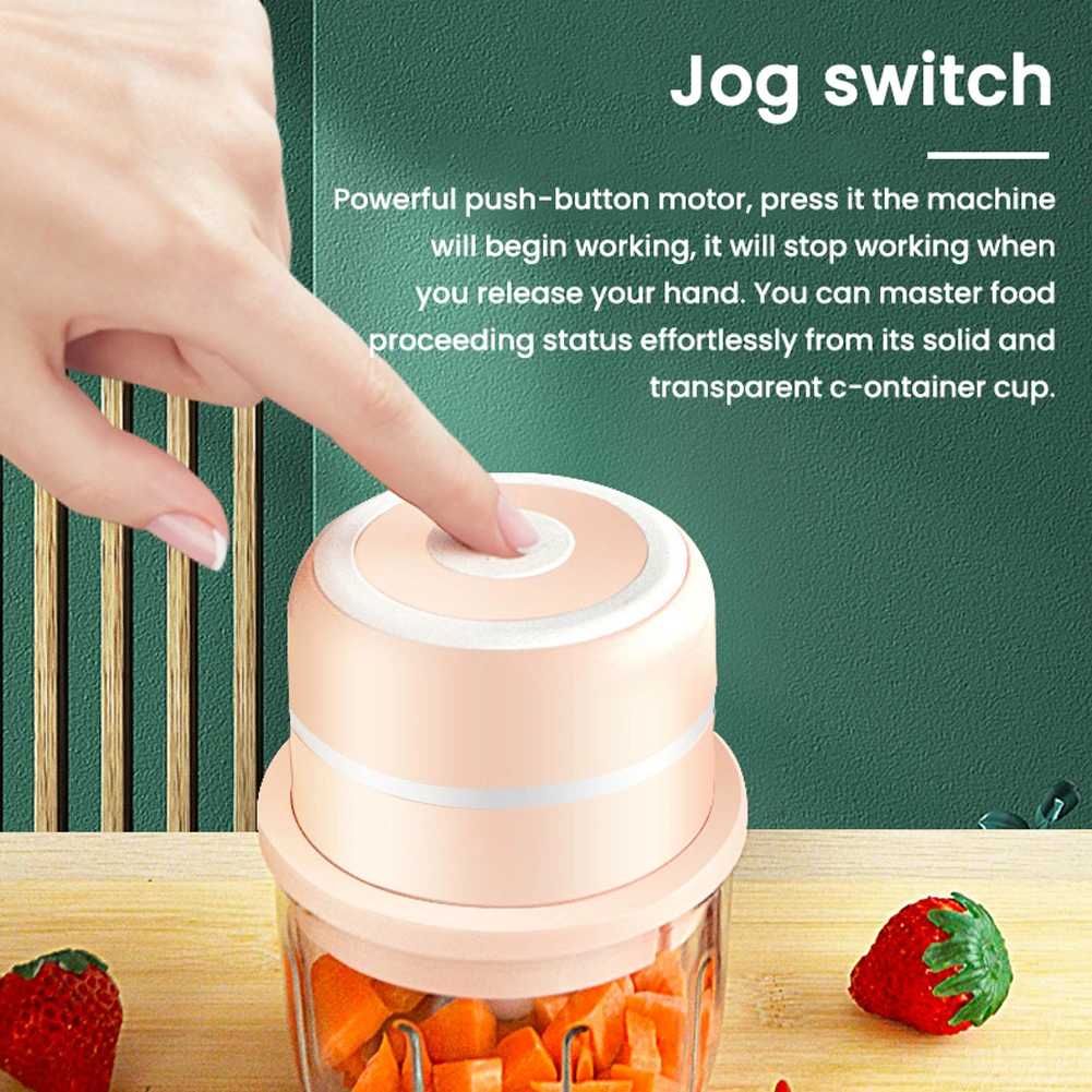 Youmex Kablosuz Elektrikli Mini Yemek Döneri 250ml - Çinko, Sebze, Et, Buz Kırıcı - Paslanmaz Çelik Bıçaklar - Şarj Edilebilir - Pembe Pembe