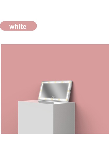 Moveevo Led Işıklı Araba Makyaj Aynası Yardımcı Pilot Güneşlik Makyaj Işığı Aynası Üç Renkli Işık 1500mah