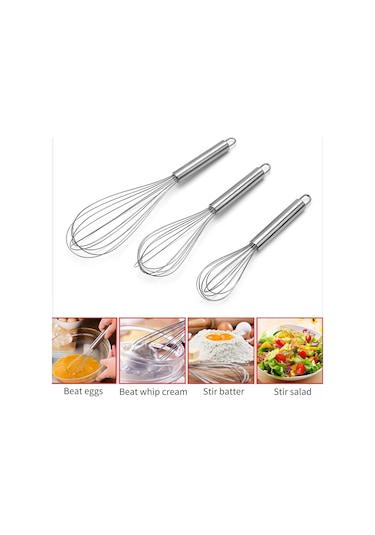 Yaleker 8 İnç Paslanmaz Çelik El Çırpıcı - Hamur, Krema Ve Sosu Kolayca Karıştırmak İçin Ev Ve Restoran Mutfak Aracı Diğer