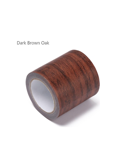 5 M/rulo Ev Dekor Mobilya Yenileme Süpürgelik Hattı Zemin Ahşap Tahıl Bant Onarım Yapıştırıcı 8cm X 4.75m-dark Brown Oak