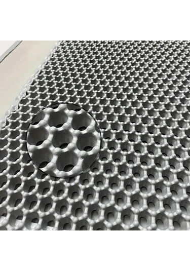 Hightower Gri Çift Katmanlı Eva Kedi Kumu Matı, Su Geçirmez Petek Tabanlı Kaymaz Tüy