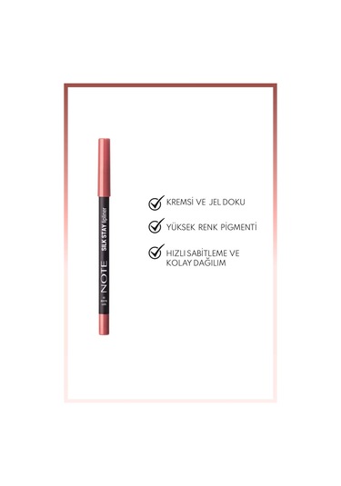Note Cosmetique Silk Stay Lipliner Suya Dayanıklı İpeksi Dudak Kalemi 03 Soft Bloom