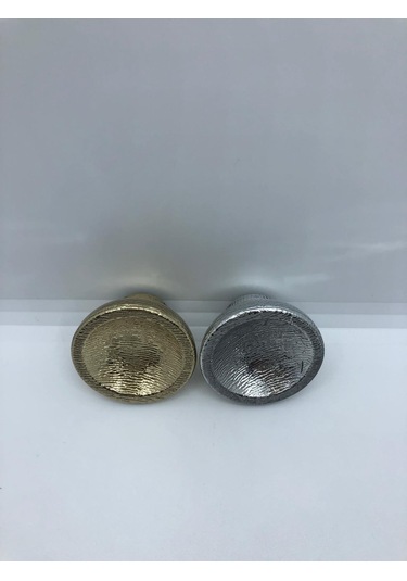 Plastik, 45 Mm Çapı Dolap, Vestiyer, Mobilya Düğme Kulp 5 Adet Gold Kaplama