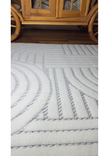 Loft Krem Bohem İskandinav Sisal Pamuk Taban Yıkanabilir Özel Kesim Kaymaz Salon Mutfak Krem