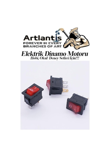 Mini Anahtar Arapuar Çıtçıt Anahtar 10 Adet Elektrik Devresi İçin Açma Kapama Düğmesi On / Off Kırmızı Siyah Anahtar