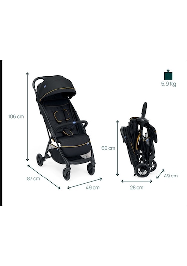 Chicco Glee Bebek Arabası - Uneven Siyah