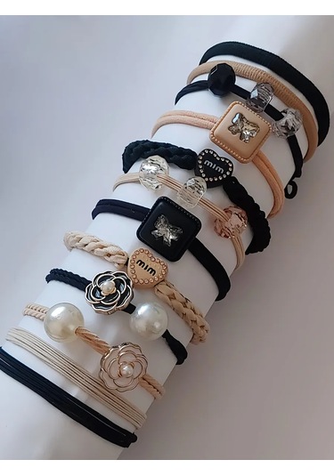 Mını Shop Msk Saç Lastikleri, 12'li Set 328984555 Bej
