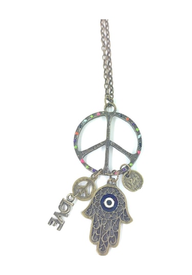 Tedz Collectıon Peace And Love Kolye Siyah