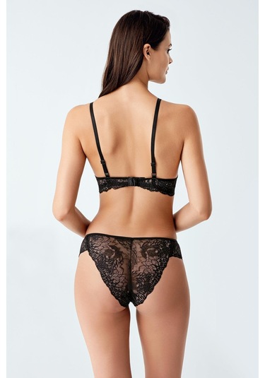 Luw 4083 Siyah Dolgusuz Sütyen Külot 2Li Takım Siyah