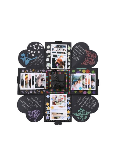 Yaratıcı Dıy El Yapımı Fotoğraf Albümü Hatıra Kitabı Sürpriz Patlama Hediye Kutusu, Bitmiş + Pvc Versiyon